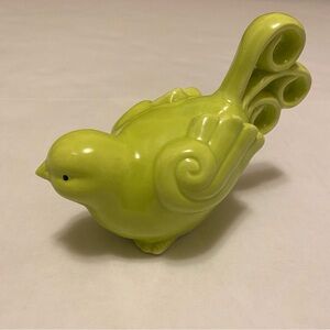 Cute Lime Green Ceramic Bird Decor Piece Knick Knack What Not Shelf Decor